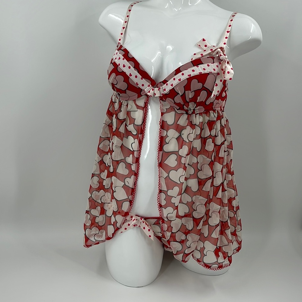 VS Sexy Little Things Heart Print Babydoll Set
